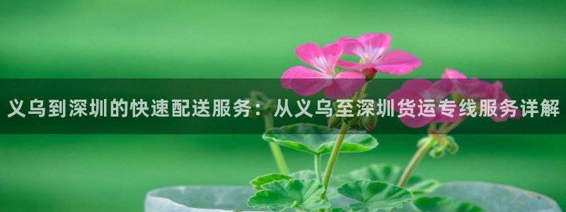 超凡国际下载体育：义乌到深圳的快速配